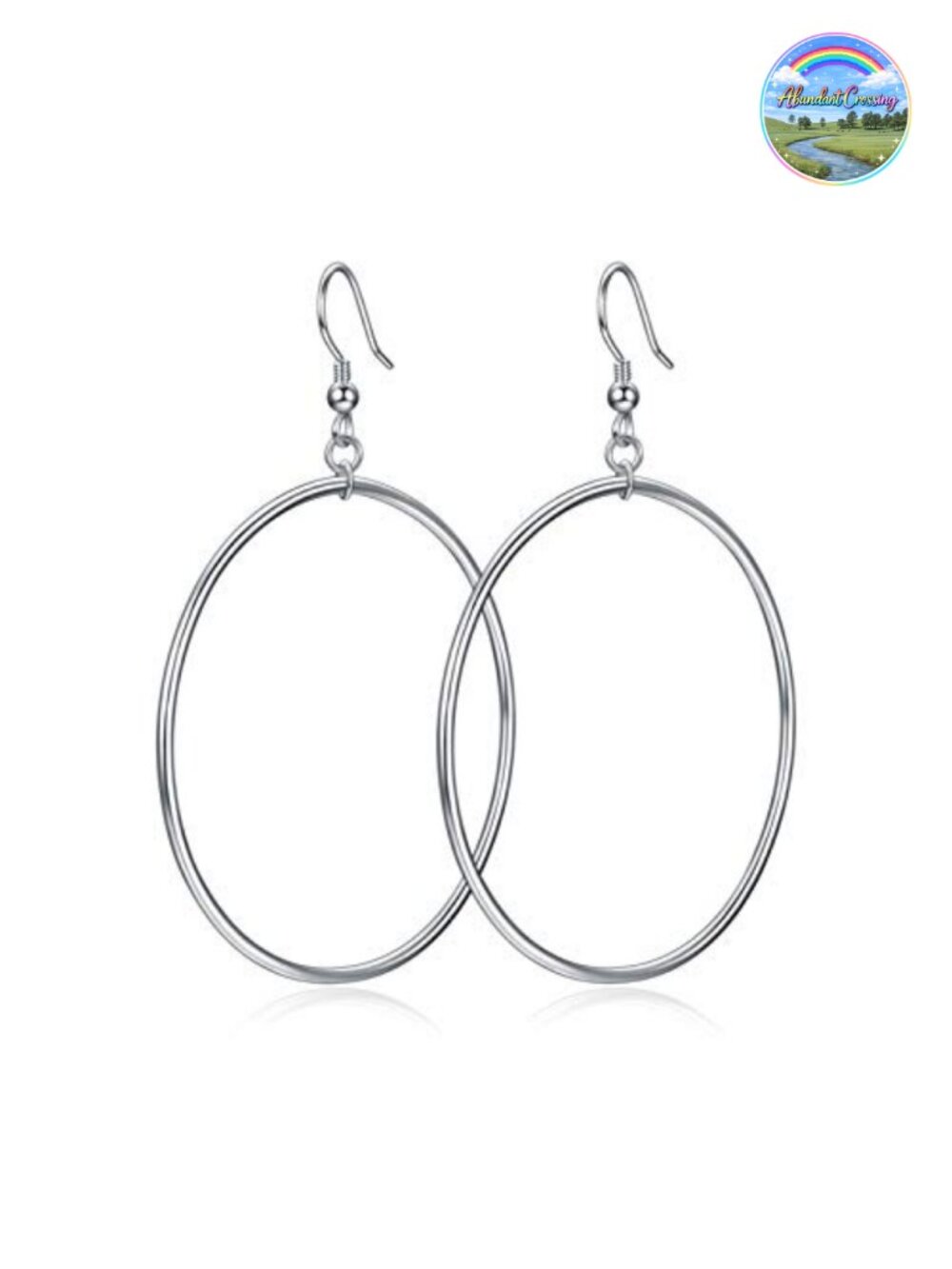 Sterling Silver Large Hoop Earrings Circle Dangle Drop for Women